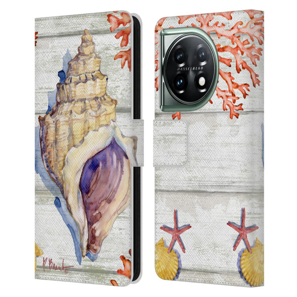 Paul Brent Ocean Bahia Shells Leather Book Wallet Case Cover For OnePlus 11 5G
