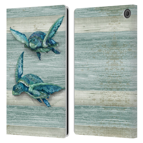 Paul Brent Sea Creatures Turtle Leather Book Wallet Case Cover For Amazon Fire Max 11 2023