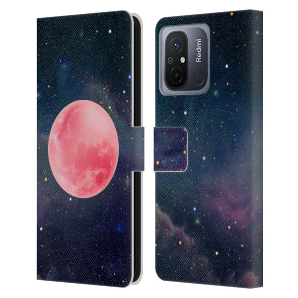Cosmo18 Space Pink Moon Leather Book Wallet Case Cover For Xiaomi Redmi 12C