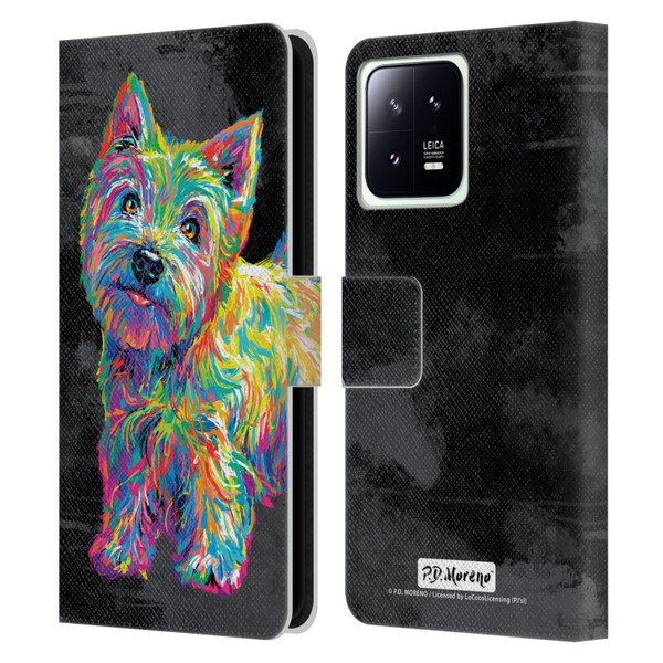 P.D. Moreno Animals II Marvin The Westie Dog Leather Book Wallet Case Cover For Xiaomi 13 5G