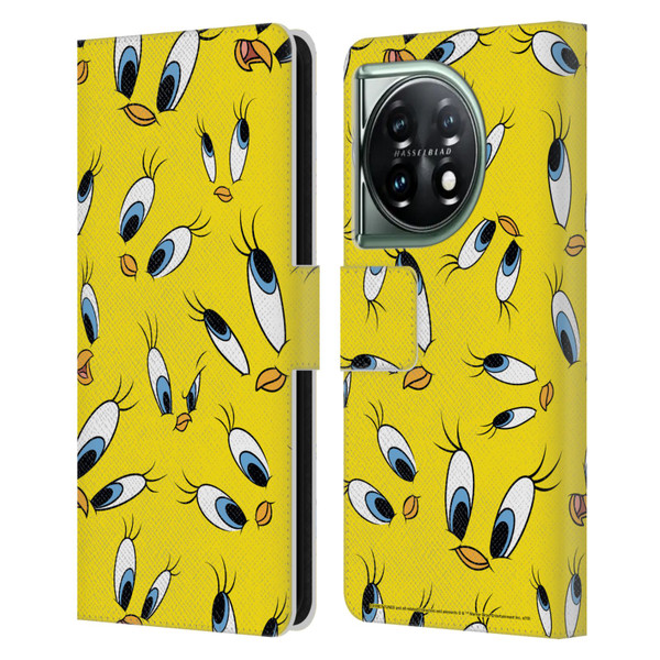 Looney Tunes Patterns Tweety Leather Book Wallet Case Cover For OnePlus 11 5G