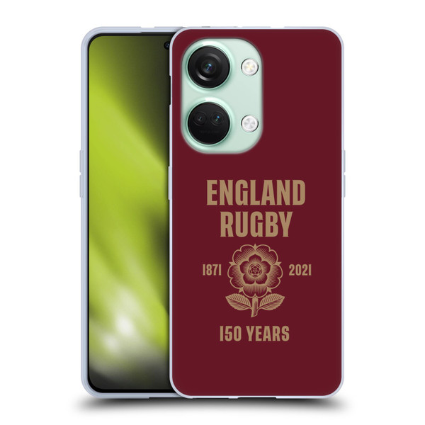 England Rugby Union 150th Anniversary Red Soft Gel Case for OnePlus Nord 3 5G