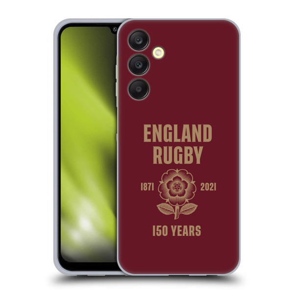 England Rugby Union 150th Anniversary Red Soft Gel Case for Samsung Galaxy A25 5G