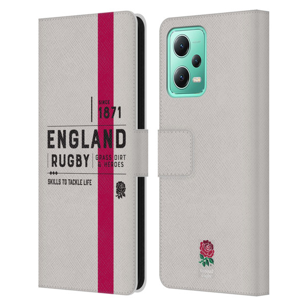 England Rugby Union History Since 1871 Leather Book Wallet Case Cover For Xiaomi Redmi Note 12 5G
