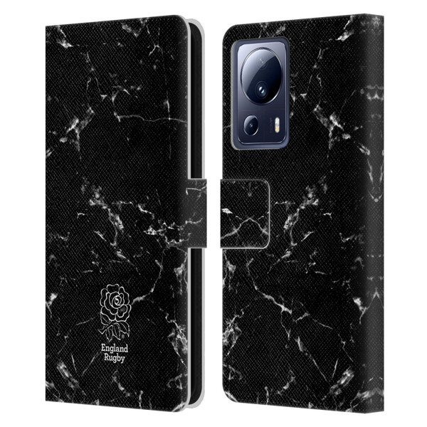 England Rugby Union Marble Black Leather Book Wallet Case Cover For Xiaomi 13 Lite 5G