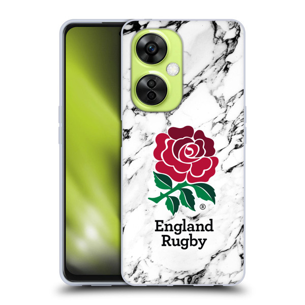 England Rugby Union Marble White Soft Gel Case for OnePlus Nord CE 3 Lite 5G