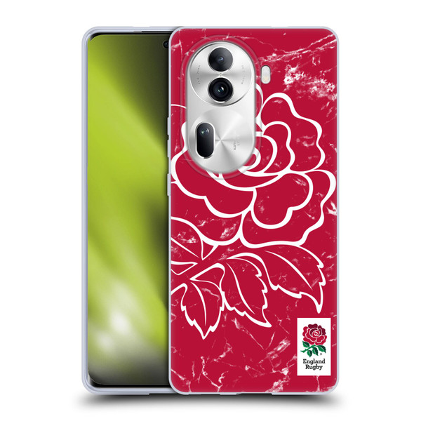 England Rugby Union Marble Red Soft Gel Case for OPPO Reno11 Pro