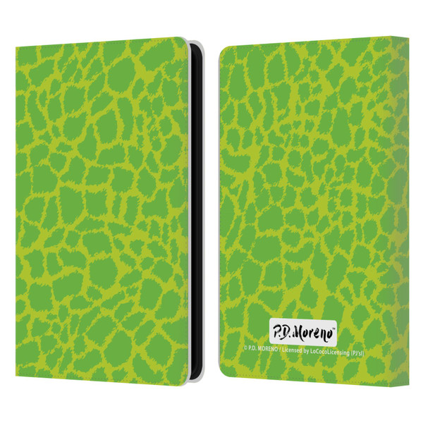 P.D. Moreno Patterns Lime Green Leather Book Wallet Case Cover For Amazon Kindle Paperwhite 5 (2021)