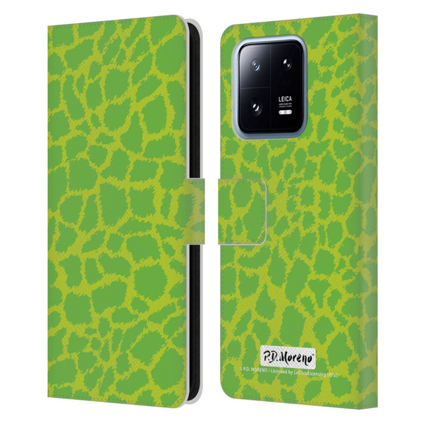 P.D. Moreno Patterns Lime Green Leather Book Wallet Case Cover For Xiaomi 13 Pro 5G