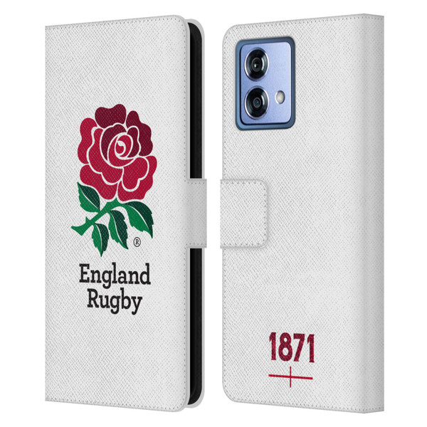 England Rugby Union 2016/17 The Rose Home Kit Leather Book Wallet Case Cover For Motorola Moto G84 5G