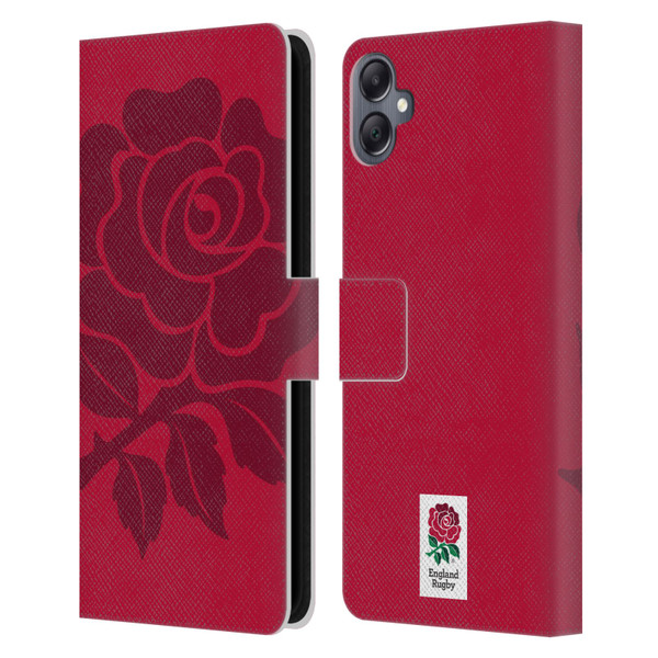 England Rugby Union 2016/17 The Rose Mono Rose Leather Book Wallet Case Cover For Samsung Galaxy A05