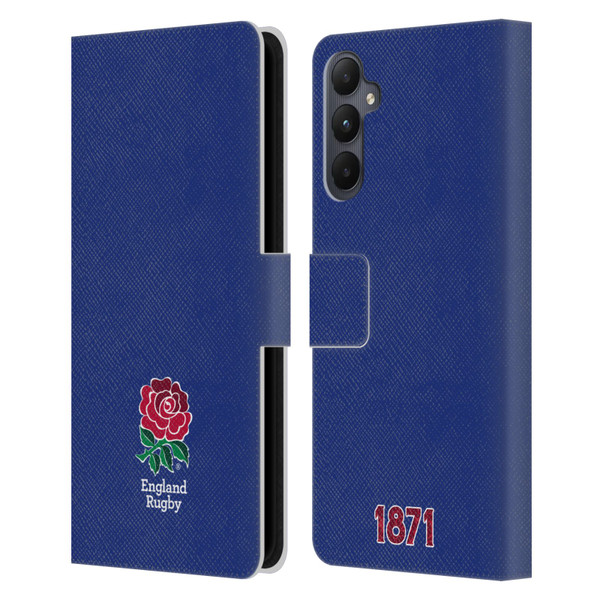 England Rugby Union 2016/17 The Rose Plain Navy Leather Book Wallet Case Cover For Samsung Galaxy A05s
