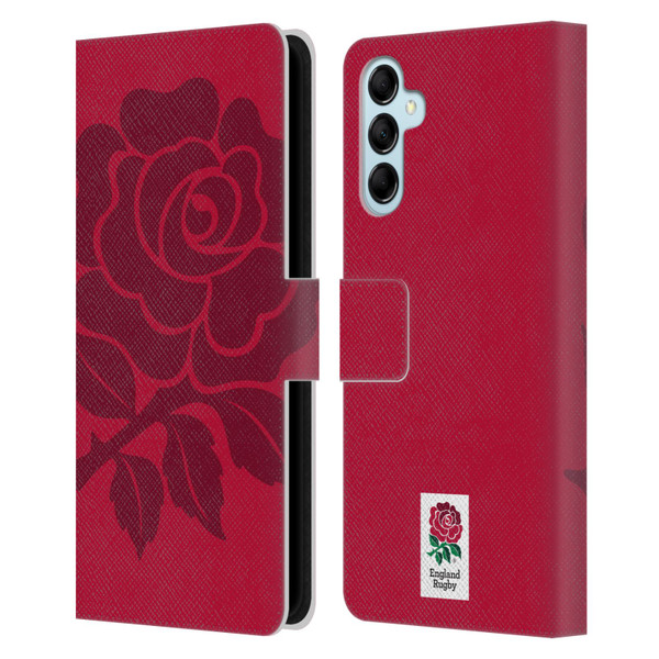 England Rugby Union 2016/17 The Rose Mono Rose Leather Book Wallet Case Cover For Samsung Galaxy M14 5G