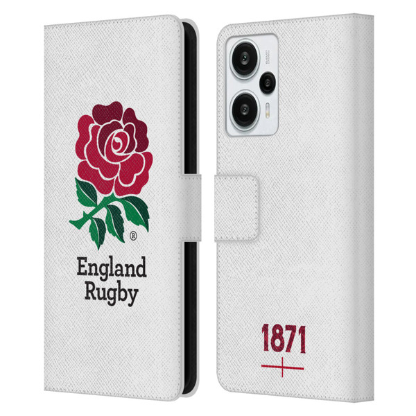 England Rugby Union 2016/17 The Rose Home Kit Leather Book Wallet Case Cover For Xiaomi Redmi Note 12T
