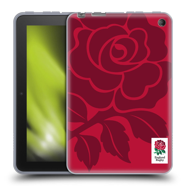 England Rugby Union 2016/17 The Rose Mono Rose Soft Gel Case for Amazon Fire 7 2022