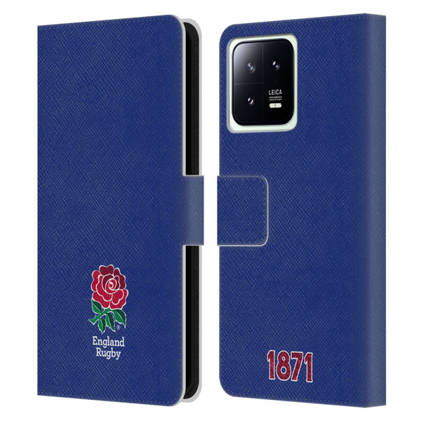 England Rugby Union 2016/17 The Rose Plain Navy Leather Book Wallet Case Cover For Xiaomi 13 5G