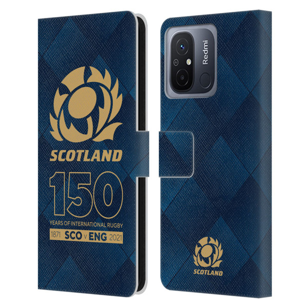 Scotland Rugby 150th Anniversary Halftone Leather Book Wallet Case Cover For Xiaomi Redmi 12C