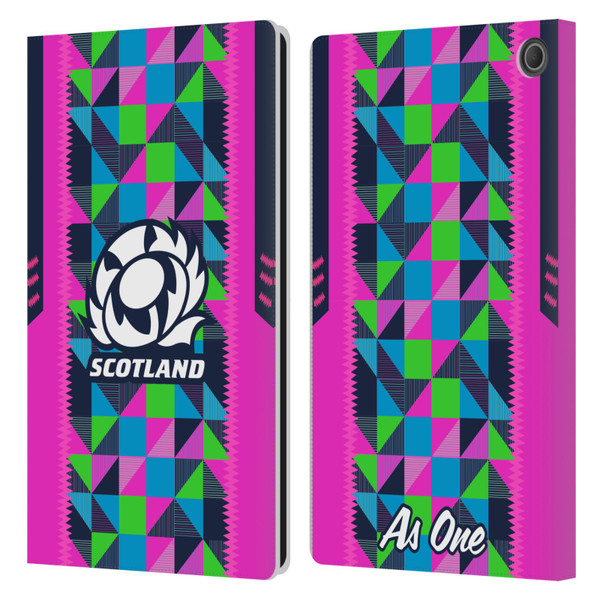 Scotland Rugby 2023/24 Crest Kit Neon Training Leather Book Wallet Case Cover For Amazon Fire Max 11 2023