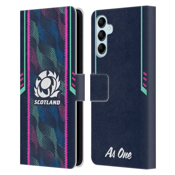 Scotland Rugby 2023/24 Crest Kit Wave Training Leather Book Wallet Case Cover For Samsung Galaxy M14 5G