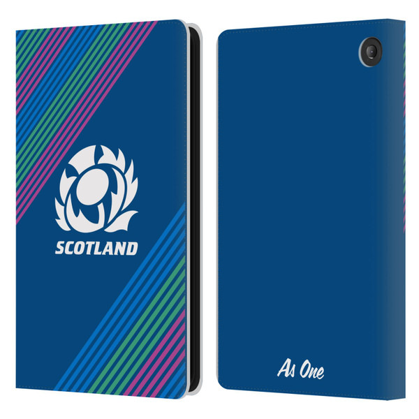 Scotland Rugby Graphics Stripes Leather Book Wallet Case Cover For Amazon Fire 7 2022