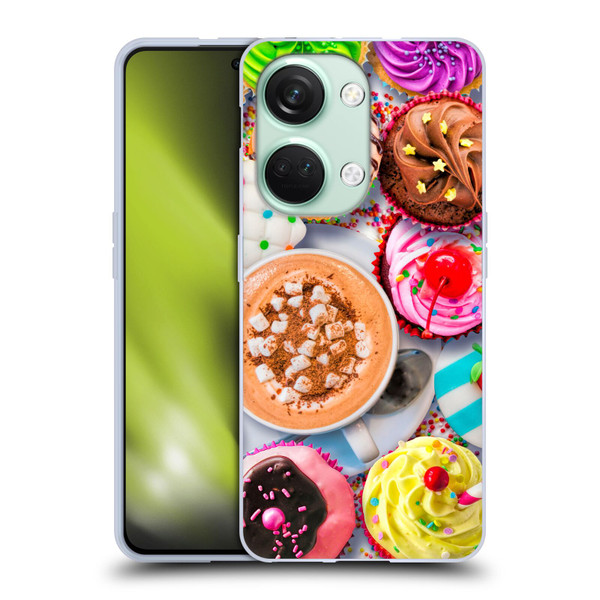 Aimee Stewart Colourful Sweets Cupcakes And Cocoa Soft Gel Case for OnePlus Nord 3 5G