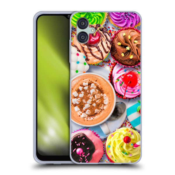 Aimee Stewart Colourful Sweets Cupcakes And Cocoa Soft Gel Case for Samsung Galaxy M04 5G / A04e