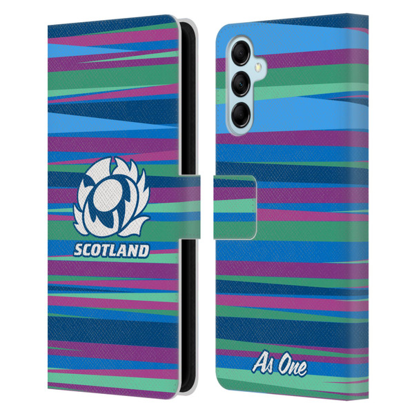 Scotland Rugby Graphics Training Pattern Leather Book Wallet Case Cover For Samsung Galaxy M14 5G