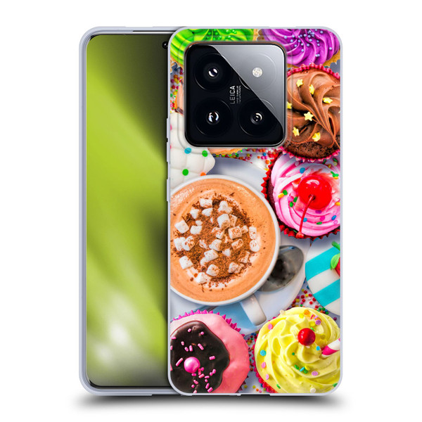 Aimee Stewart Colourful Sweets Cupcakes And Cocoa Soft Gel Case for Xiaomi 14 Pro