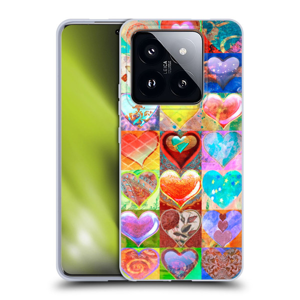 Aimee Stewart Colourful Sweets Hearts Grid Soft Gel Case for Xiaomi 14 Pro