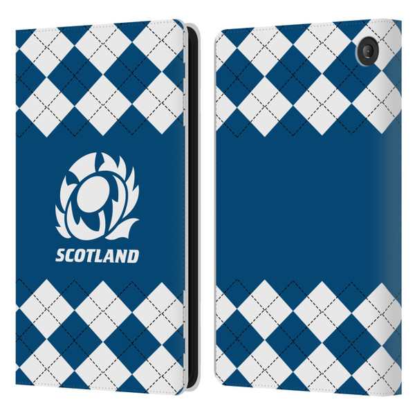 Scotland Rugby Logo 2 Argyle Leather Book Wallet Case Cover For Amazon Fire 7 2022