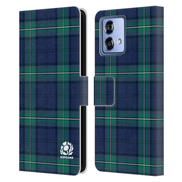 Scotland Rugby Logo 2 Tartans Leather Book Wallet Case Cover For Motorola Moto G84 5G