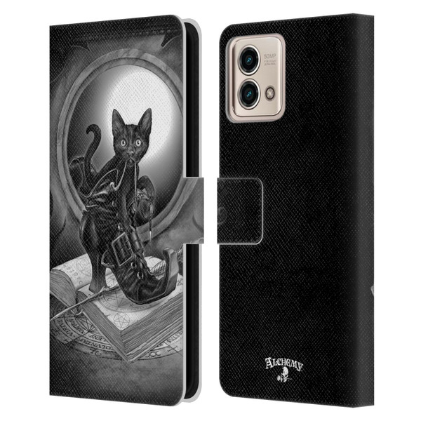 Alchemy Gothic Cats Midnight Mischief Leather Book Wallet Case Cover For Motorola Moto G Stylus 5G 2023