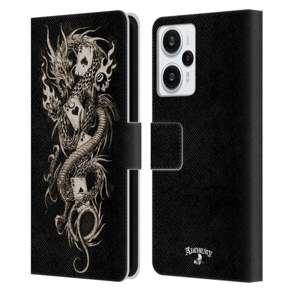 Alchemy Gothic Dragon Imperial Leather Book Wallet Case Cover For Xiaomi Redmi Note 12T