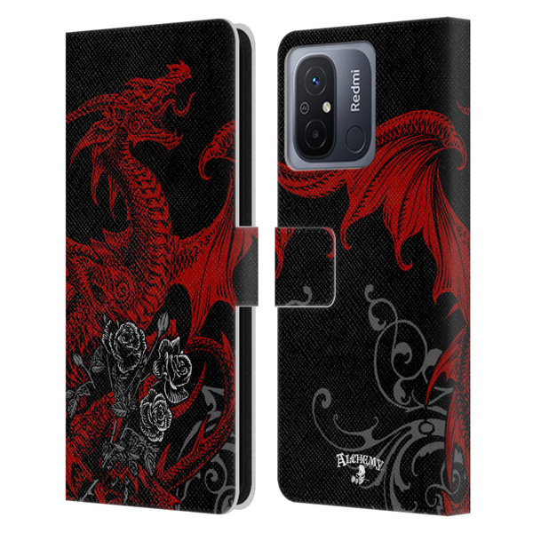 Alchemy Gothic Dragon Draco Rosa Leather Book Wallet Case Cover For Xiaomi Redmi 12C