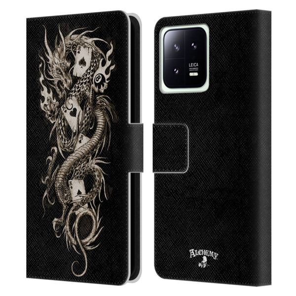 Alchemy Gothic Dragon Imperial Leather Book Wallet Case Cover For Xiaomi 13 5G