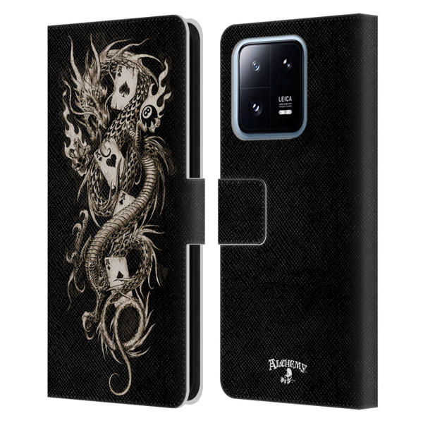 Alchemy Gothic Dragon Imperial Leather Book Wallet Case Cover For Xiaomi 13 Pro 5G