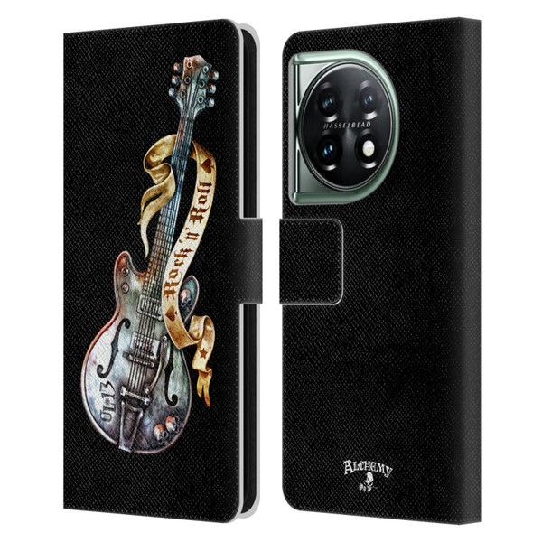 Alchemy Gothic Illustration Rock'it 56 Guitar Leather Book Wallet Case Cover For OnePlus 11 5G