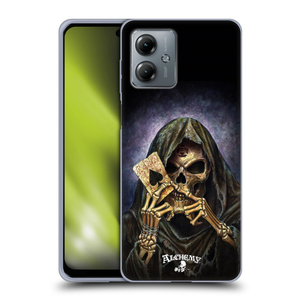 Alchemy Gothic Skull And Cards Reaper's Ace Soft Gel Case for Motorola Moto G14