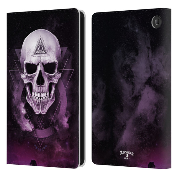 Alchemy Gothic Skull The Void Geometric Leather Book Wallet Case Cover For Amazon Fire 7 2022