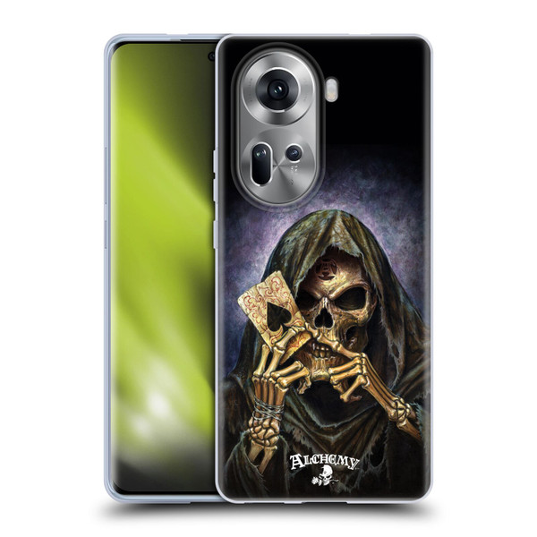 Alchemy Gothic Skull And Cards Reaper's Ace Soft Gel Case for OPPO Reno11