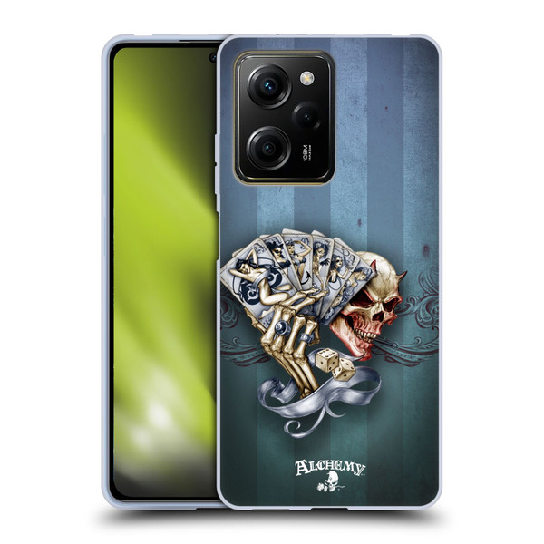 Alchemy Gothic Skull And Cards Read 'Em And Weep Soft Gel Case for Xiaomi Redmi Note 12 Pro 5G