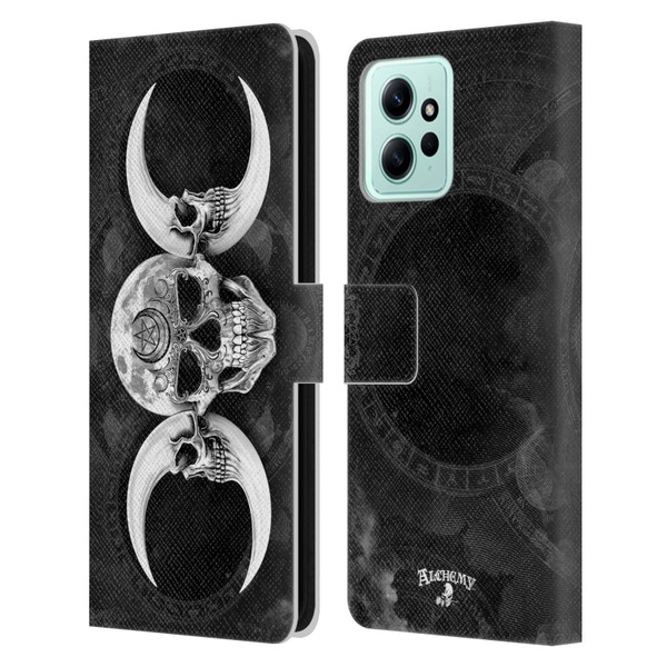 Alchemy Gothic Skull Dark Goddess Moon Leather Book Wallet Case Cover For Xiaomi Redmi 12