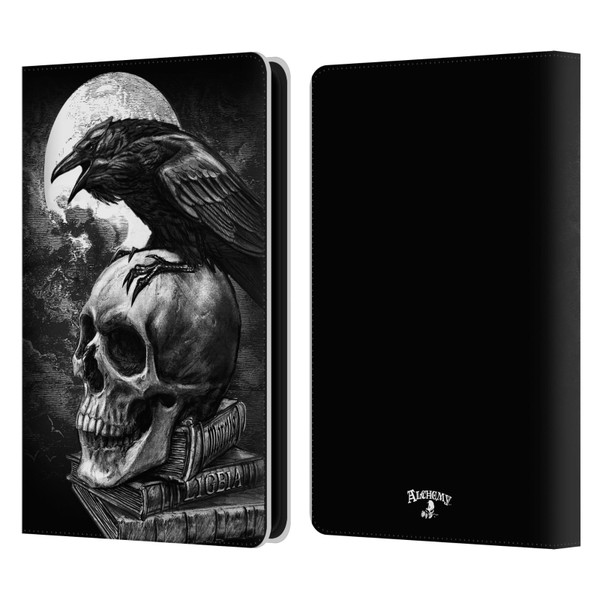 Alchemy Gothic Wing Poe's Raven Leather Book Wallet Case Cover For Amazon Kindle Paperwhite 5 (2021)