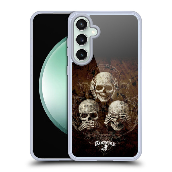 Alchemy Gothic Skull No Evil Three Skull Soft Gel Case for Samsung Galaxy S23 FE 5G