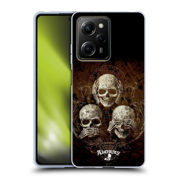 Alchemy Gothic Skull No Evil Three Skull Soft Gel Case for Xiaomi Redmi Note 12 Pro 5G