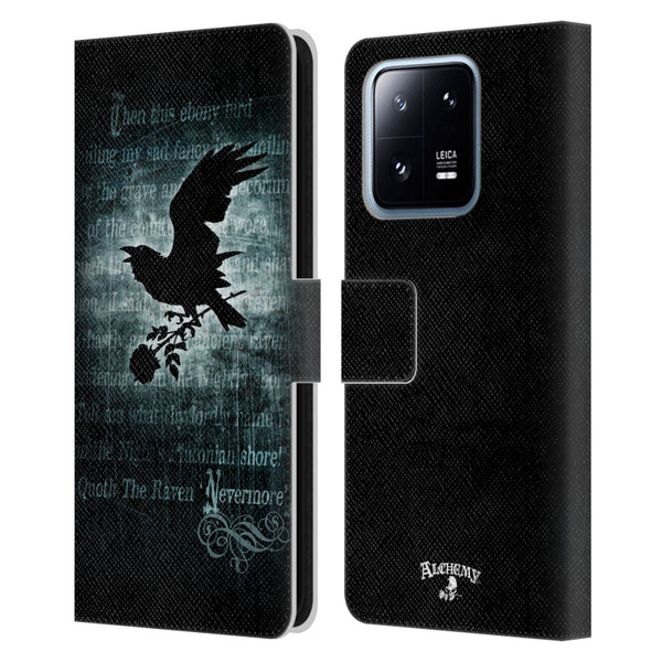 Alchemy Gothic Wing Nevermore Leather Book Wallet Case Cover For Xiaomi 13 Pro 5G