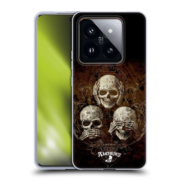 Alchemy Gothic Skull No Evil Three Skull Soft Gel Case for Xiaomi 14 Pro