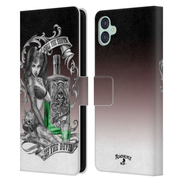 Alchemy Gothic Woman Devil's Green Dew Leather Book Wallet Case Cover For Samsung Galaxy M04 5G / A04e