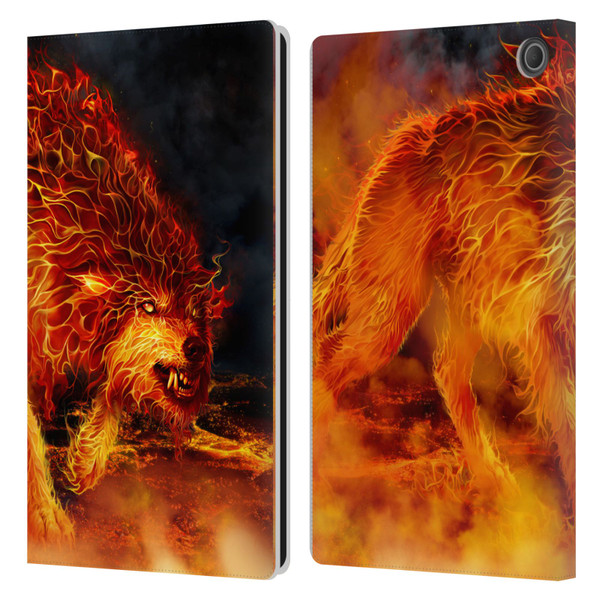 Tom Wood Fire Creatures Wolf Stalker Leather Book Wallet Case Cover For Amazon Fire Max 11 2023