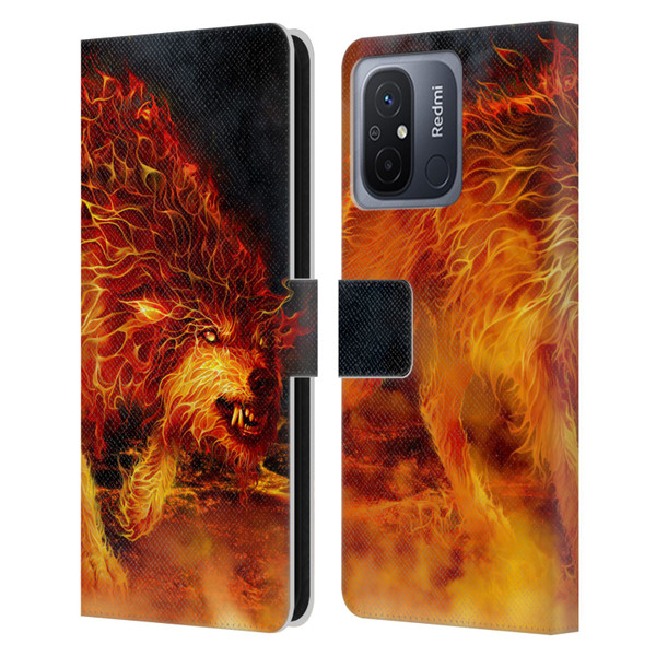 Tom Wood Fire Creatures Wolf Stalker Leather Book Wallet Case Cover For Xiaomi Redmi 12C